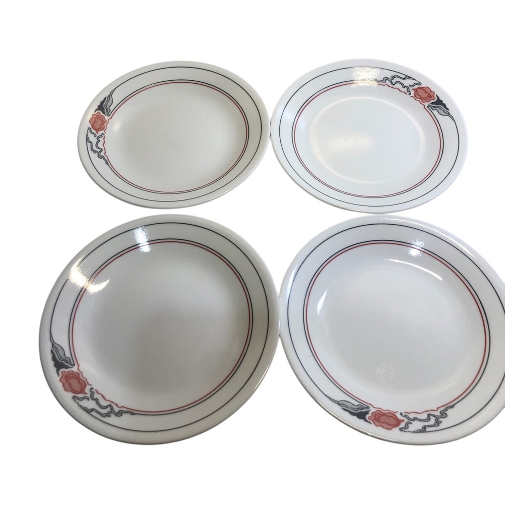 4 Corelle Rose Duo 6-3/4 Bread Plates Microwavable 
Made in USA